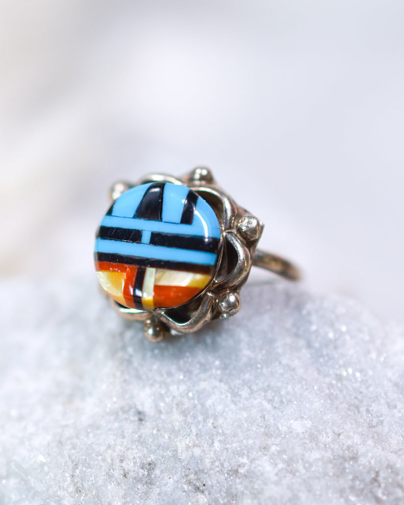 Turquoise Ring | Size 7 - Smokin' Blues Turquoise