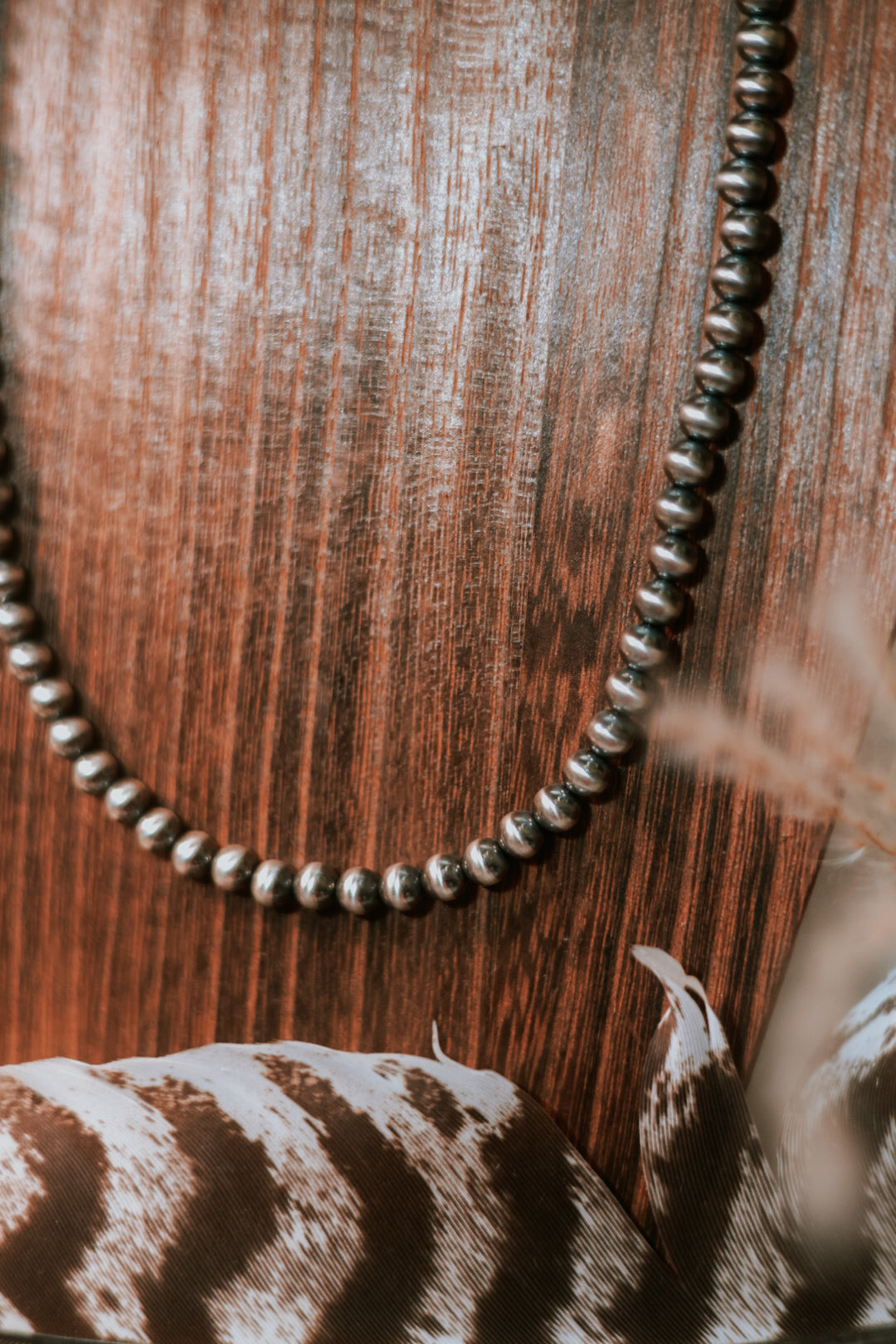 Navajo Pearl Necklace - 6MM 24” - Smokin' Blues Turquoise