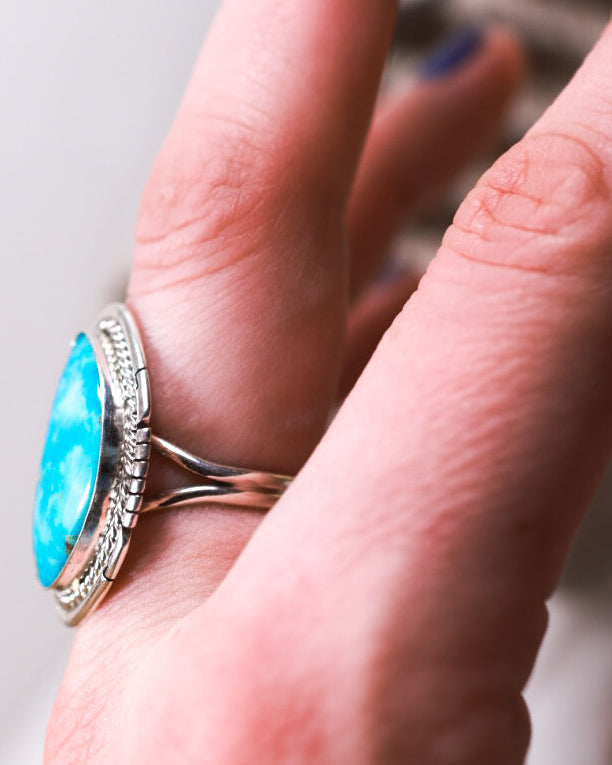 Turquoise Ring | Size 7 - Smokin' Blues Turquoise