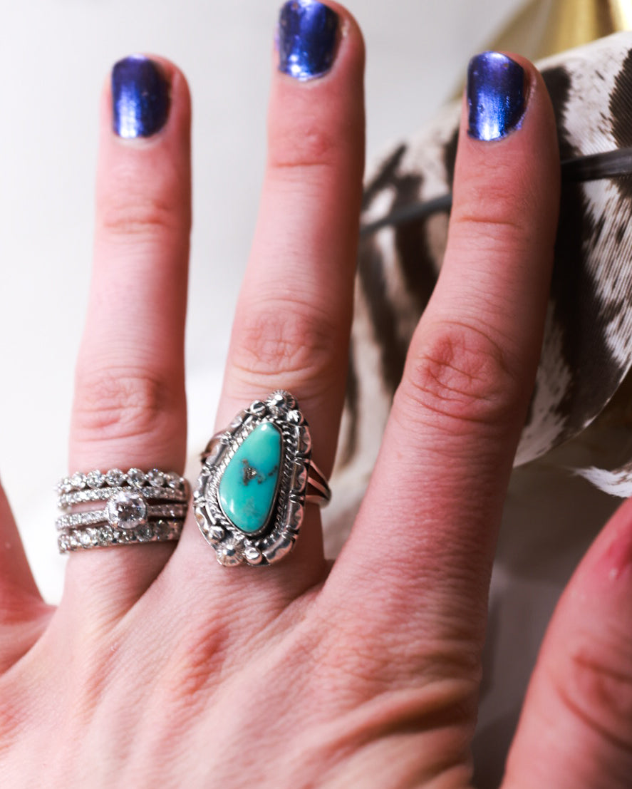 Turquoise Ring | Size 7 - Smokin' Blues Turquoise