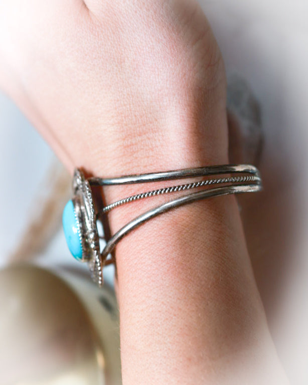 Turquoise Cuff - Smokin' Blues Turquoise