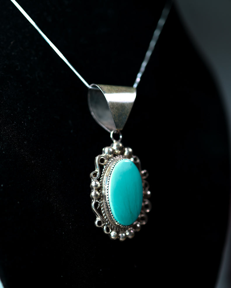 Turquoise Pendant - Smokin' Blues Turquoise