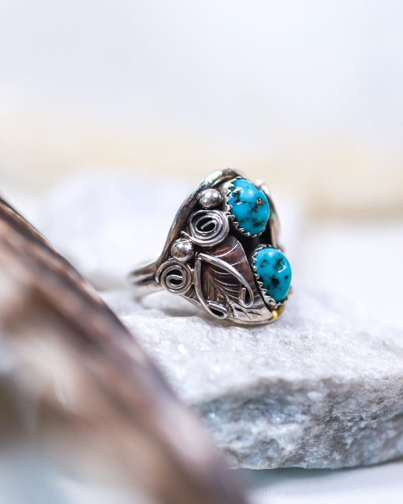Turquoise Ring | Size 12 - Smokin' Blues Turquoise