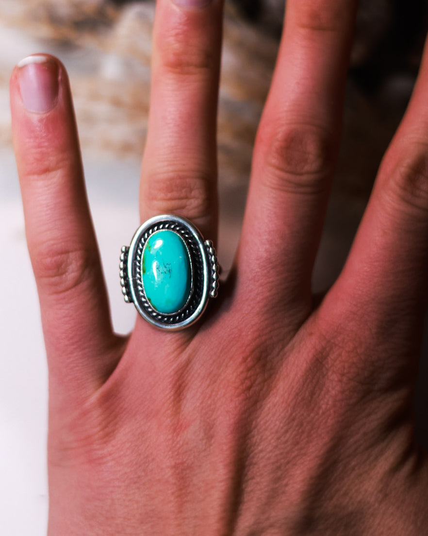 Turquoise Ring | Size 7 - Smokin' Blues Turquoise