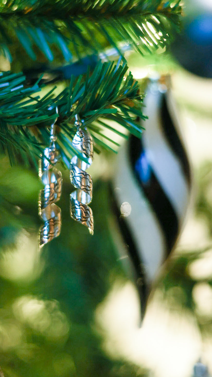 Sterling Twist Earrings - Smokin' Blues Turquoise
