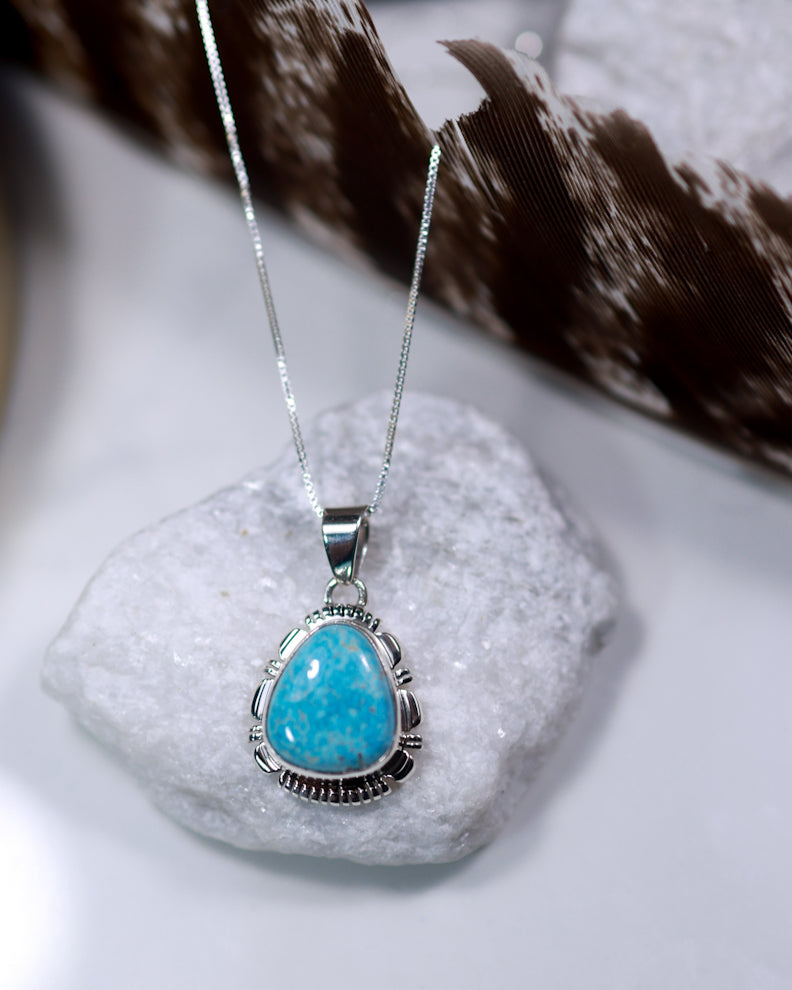 Turquoise Pendant - Smokin' Blues Turquoise
