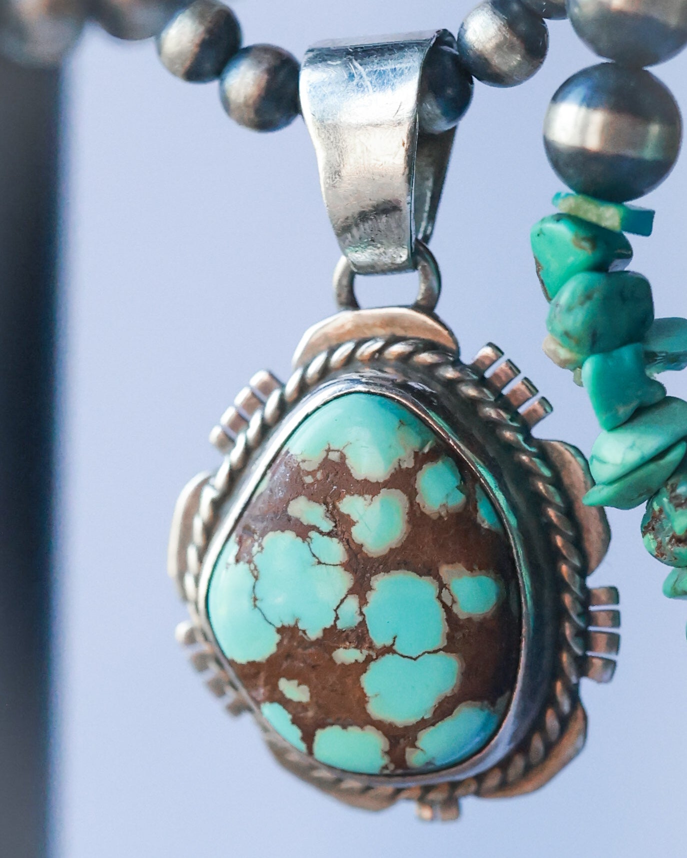 Turquoise pendant - Smokin' Blues Turquoise