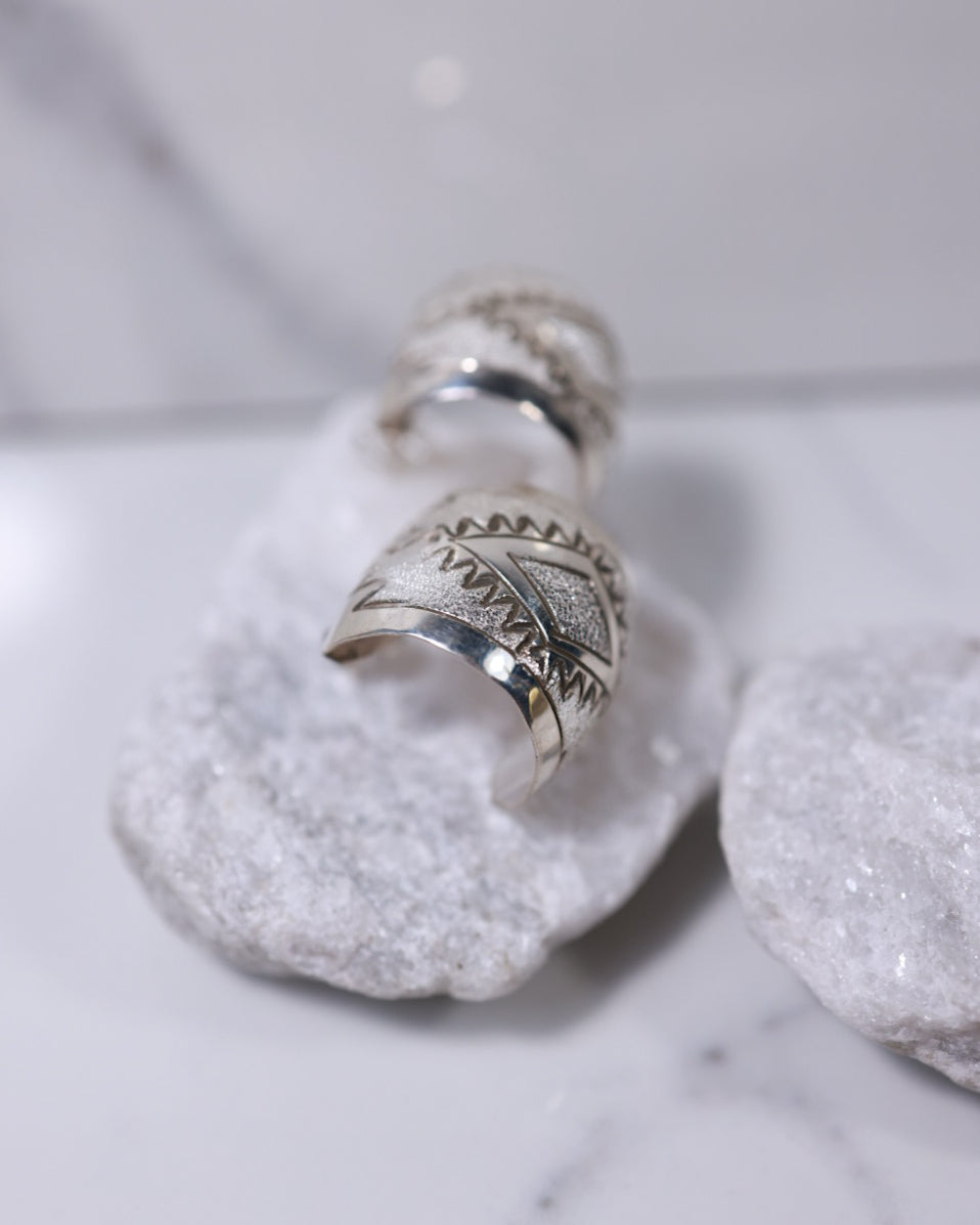 Sterling Silver Hoop Earrings - Smokin' Blues Turquoise