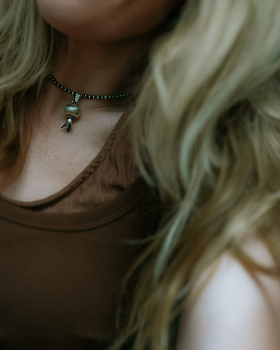 Sterling Bell Pendant - Smokin' Blues Turquoise