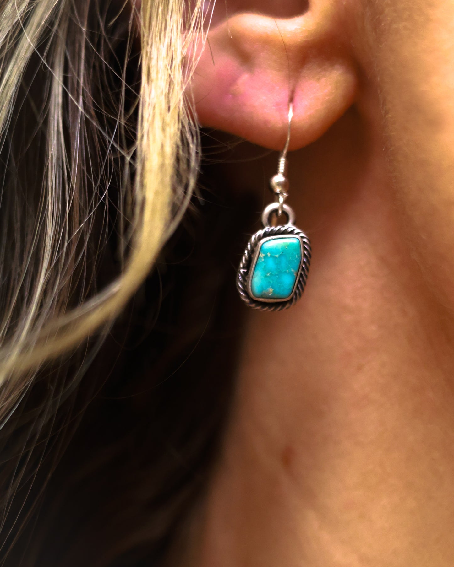 Authentic Turquoise Necklace and Earrings Set - Smokin' Blues Turquoise