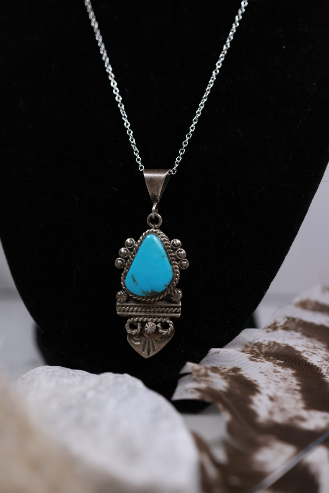 Turquoise Pendant - Smokin' Blues Turquoise