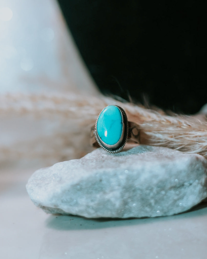 Turquoise Ring | Size 6 - Smokin' Blues Turquoise