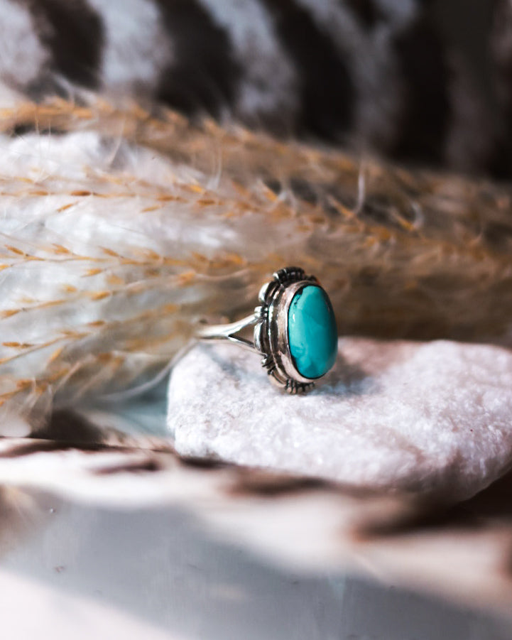 Turquoise Ring | Size 6 - Smokin' Blues Turquoise