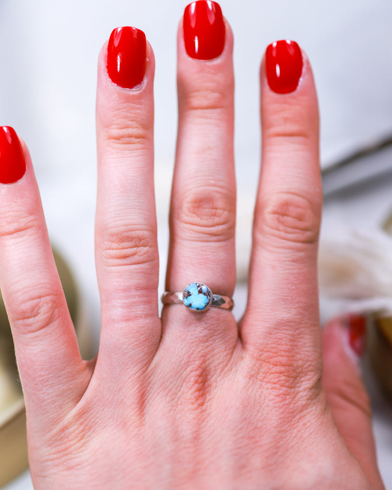 Turquoise Ring | Size 8 - Smokin' Blues Turquoise