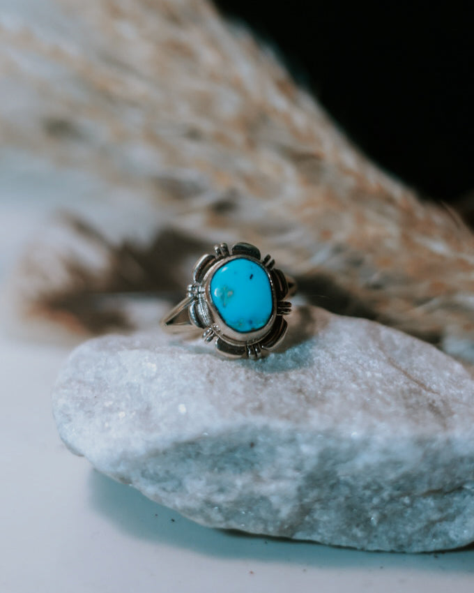 Turquoise Ring | Size 6.5 - Smokin' Blues Turquoise