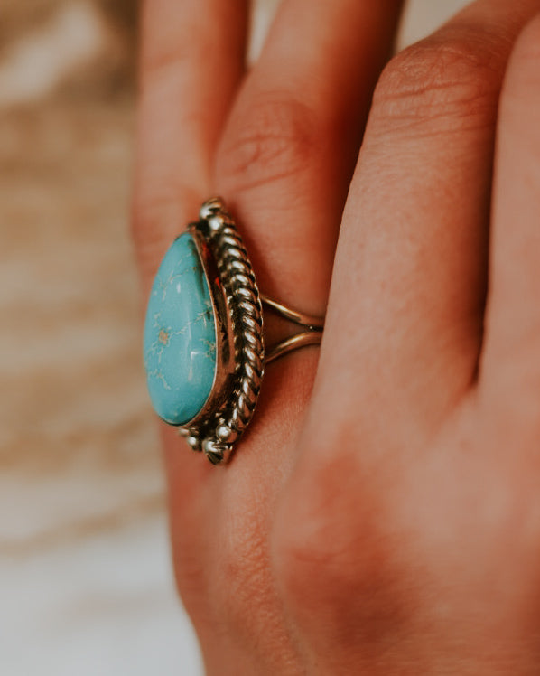 Turquoise Ring | Size 6 - Smokin' Blues Turquoise