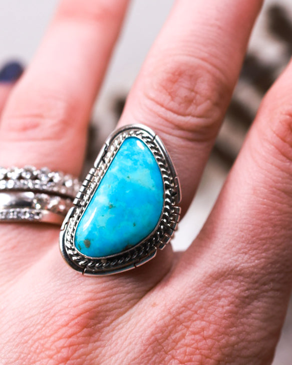 Turquoise Ring | Size 7 - Smokin' Blues Turquoise