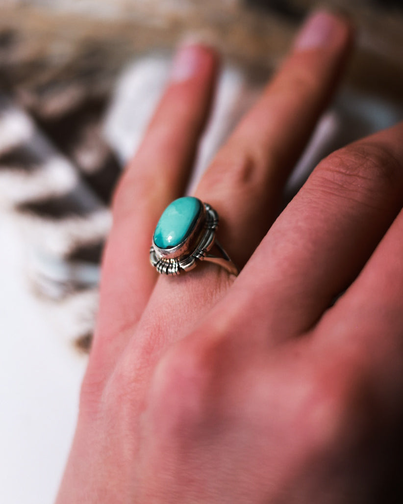 Turquoise Ring | Size 6 - Smokin' Blues Turquoise