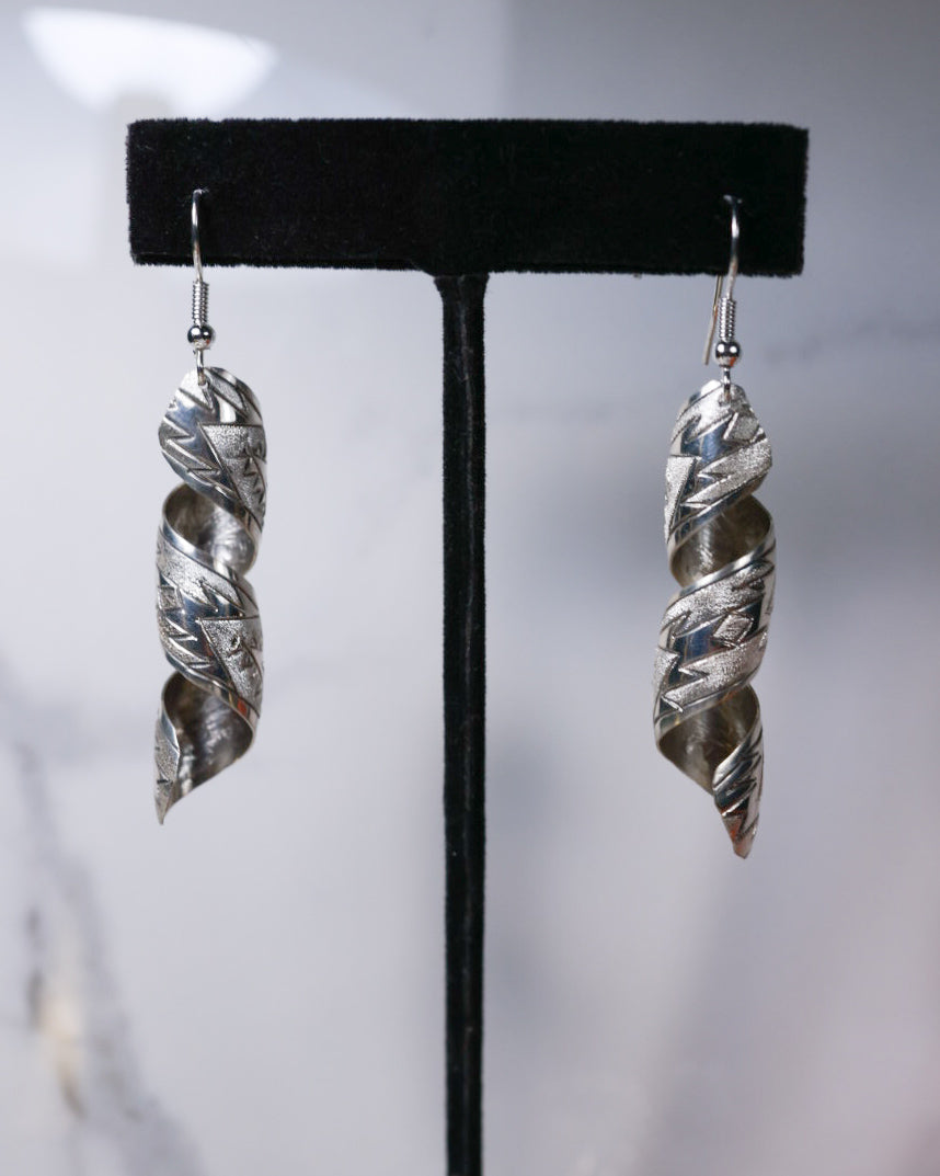 Sterling Twist Earrings - Smokin' Blues Turquoise