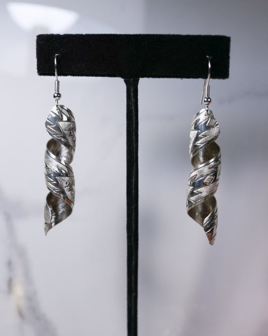 Sterling Twist Earrings - Smokin' Blues Turquoise
