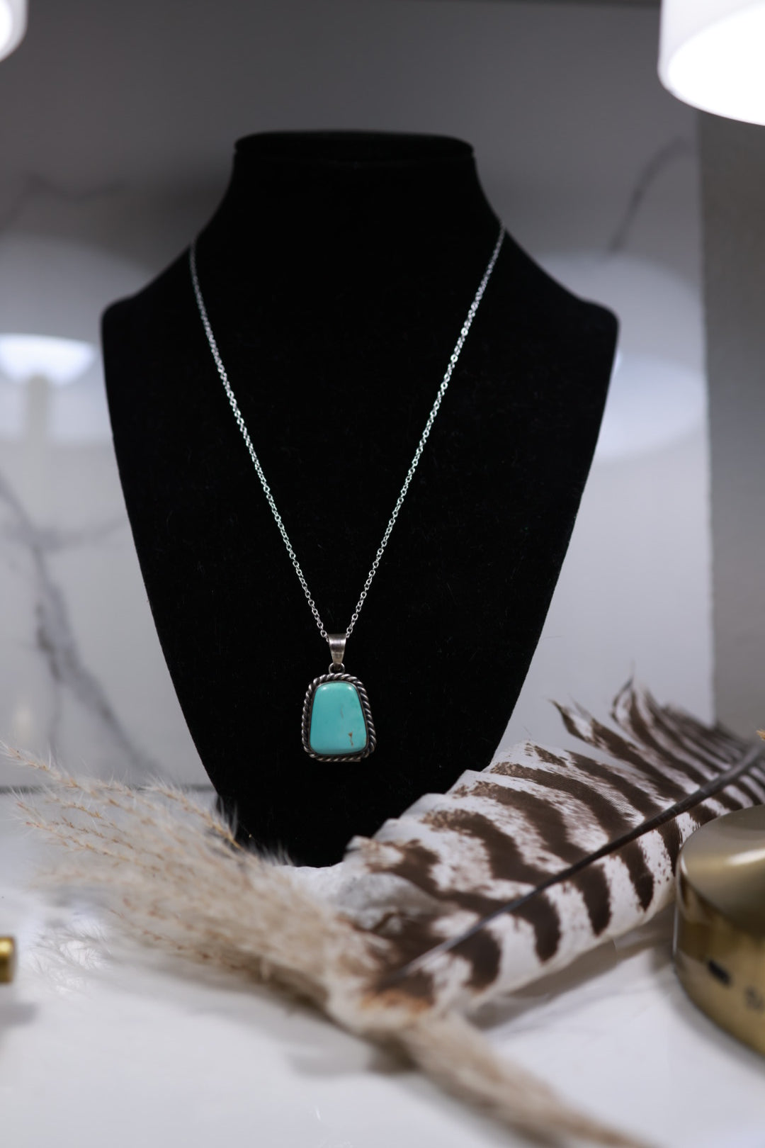 Turquoise Pendant - Smokin' Blues Turquoise