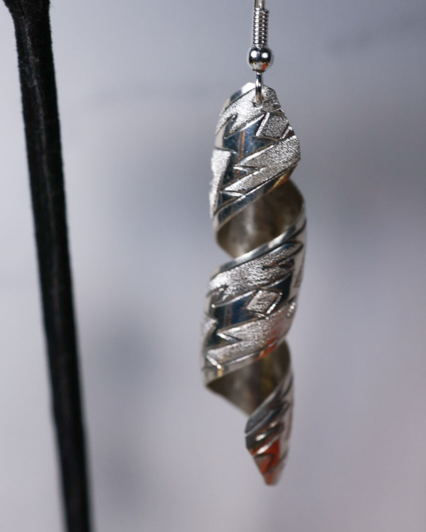 Sterling Twist Earrings - Smokin' Blues Turquoise
