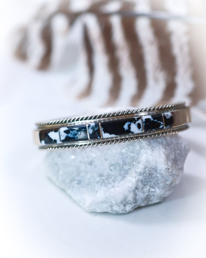 White Buffalo Cuff - Smokin' Blues Turquoise