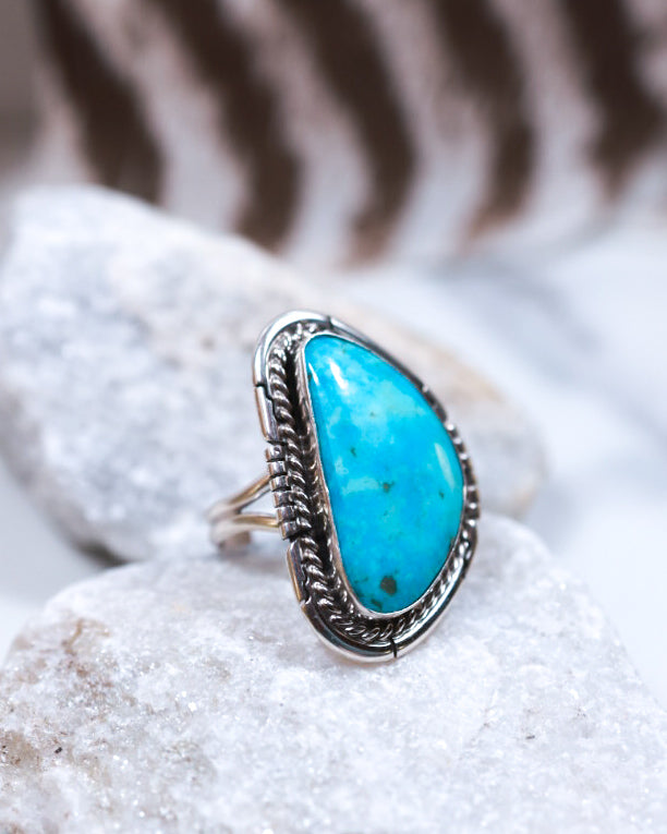 Turquoise Ring | Size 7 - Smokin' Blues Turquoise
