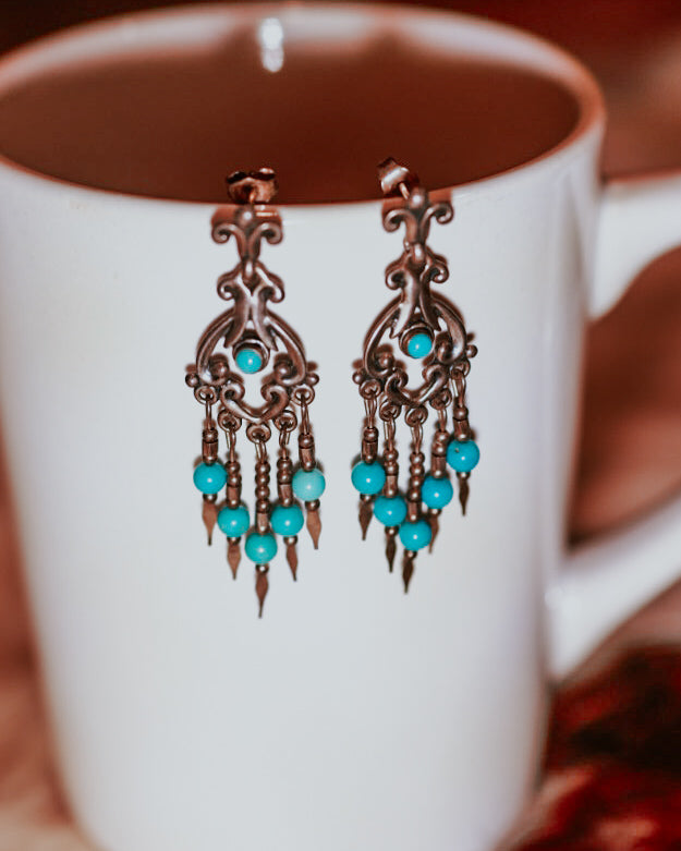 Turquoise Earrings - Smokin' Blues Turquoise