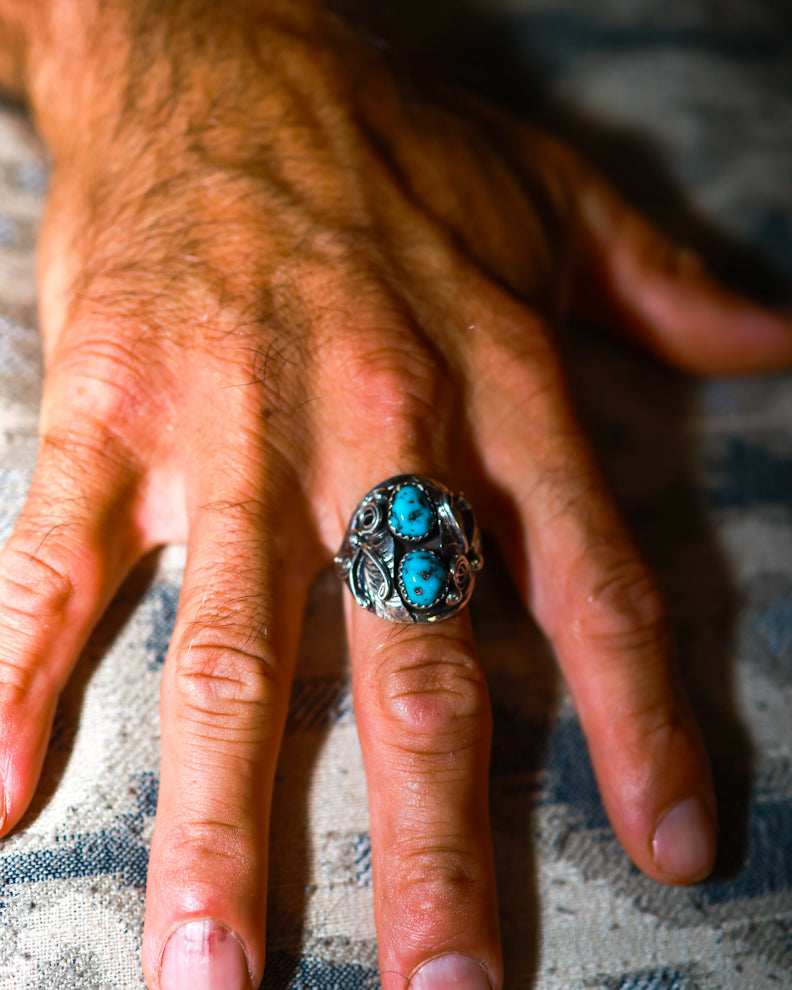 Turquoise Ring | Size 12 - Smokin' Blues Turquoise