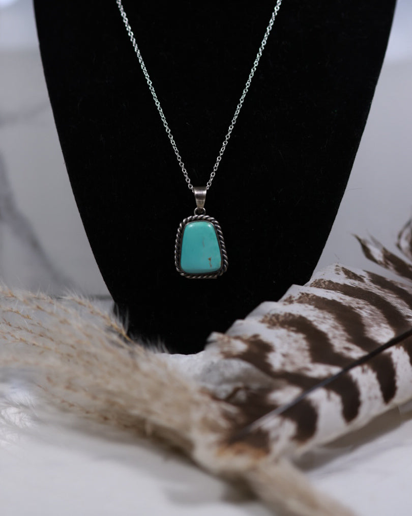 Turquoise Pendant - Smokin' Blues Turquoise