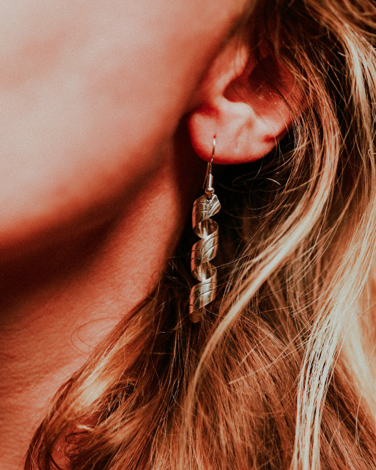 Sterling Twist Earrings - Smokin' Blues Turquoise