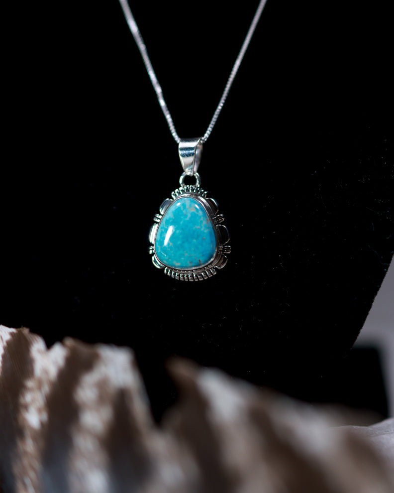 Turquoise Pendant - Smokin' Blues Turquoise