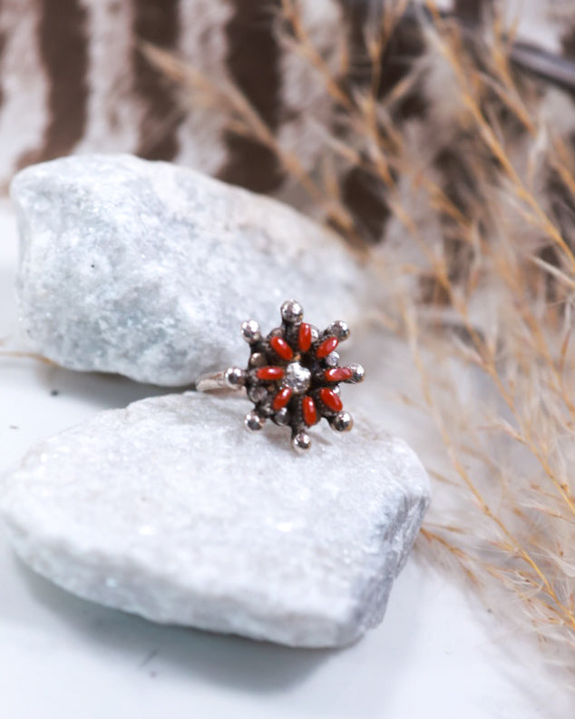 Coral Ring | Size 5 - Smokin' Blues Turquoise