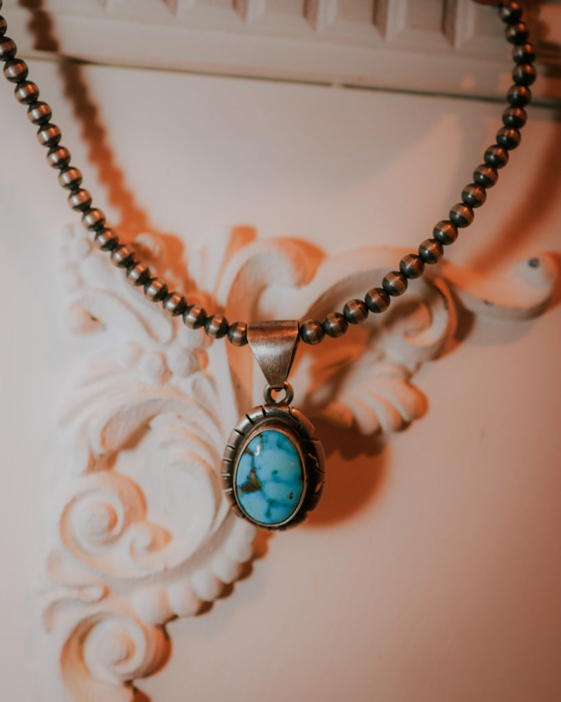 Turquoise pendant - Smokin' Blues Turquoise