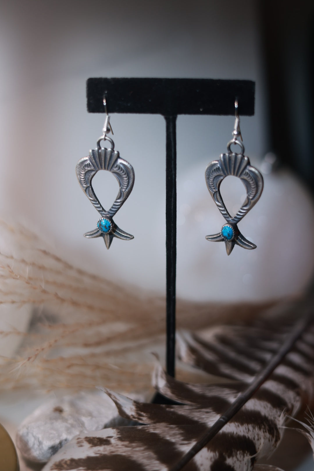Sterling & Turquoise Earrings - Smokin' Blues Turquoise