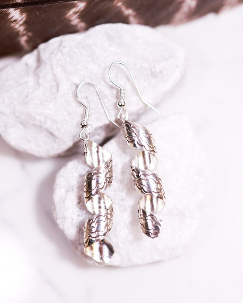 Sterling Twist Earrings - Smokin' Blues Turquoise