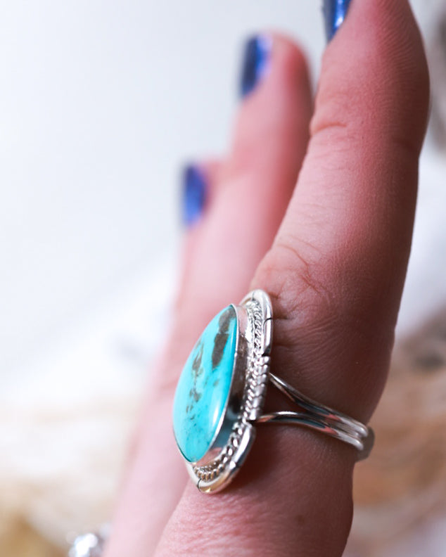 Turquoise Ring | Size 6.5 - Smokin' Blues Turquoise