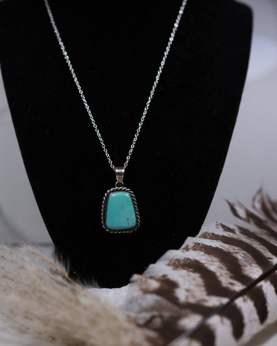 Turquoise Pendant - Smokin' Blues Turquoise