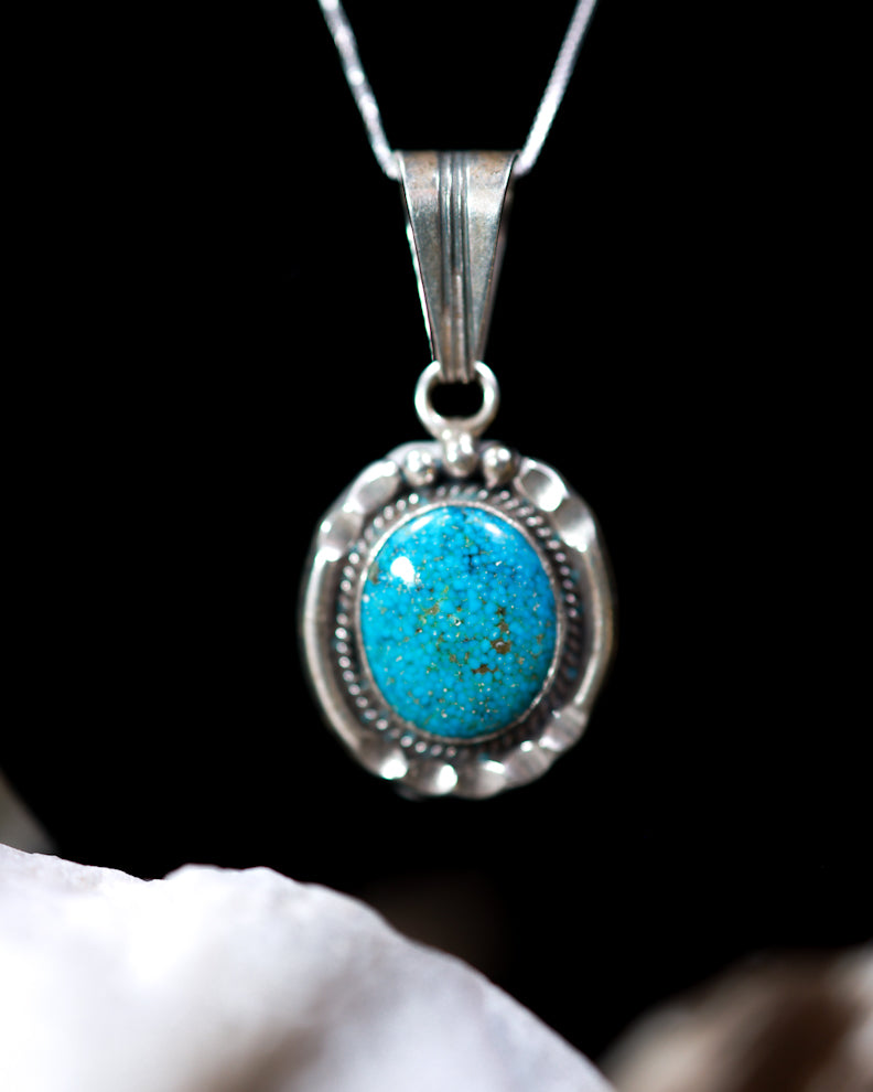Turquoise Pendant - Smokin' Blues Turquoise