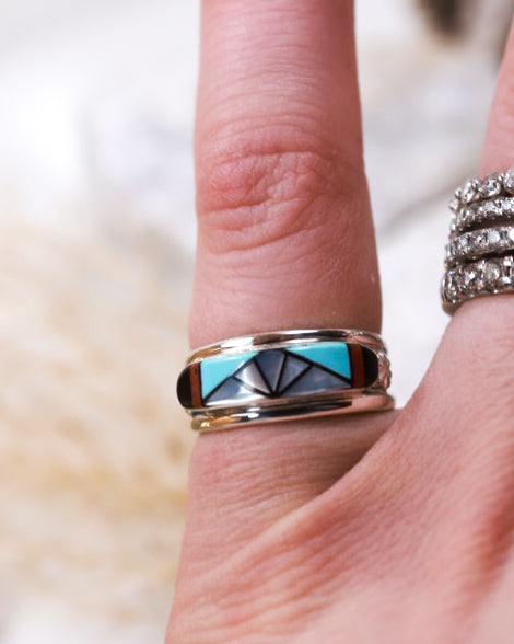 Turquoise Ring | Size 5.5 - Smokin' Blues Turquoise