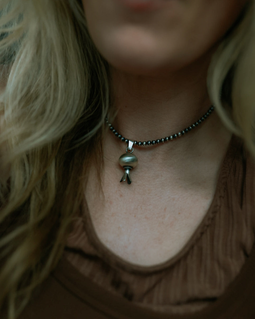 Sterling Bell Pendant - Smokin' Blues Turquoise
