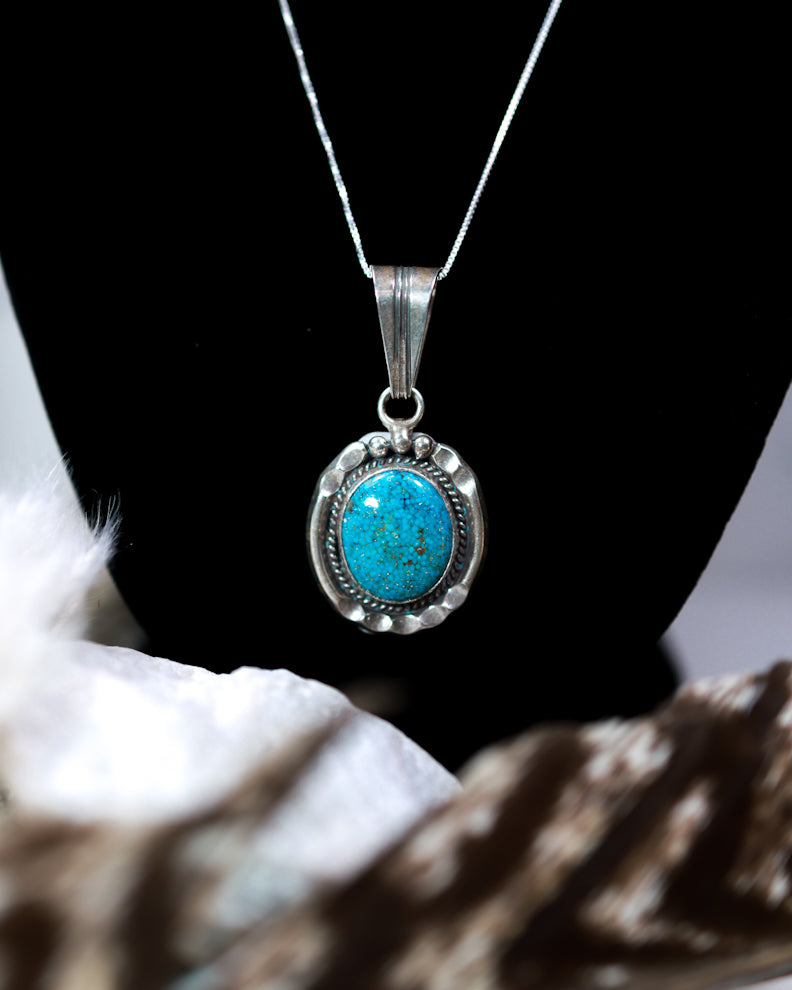 Turquoise Pendant - Smokin' Blues Turquoise