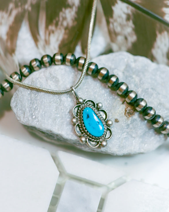 Turquoise Pendant - Smokin' Blues Turquoise