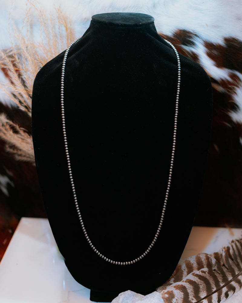 Navajo Pearl Necklace - 4MM 36" - Smokin' Blues Turquoise