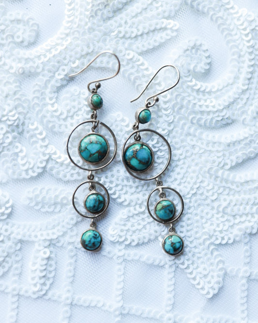 Turquoise earrings - Smokin' Blues Turquoise