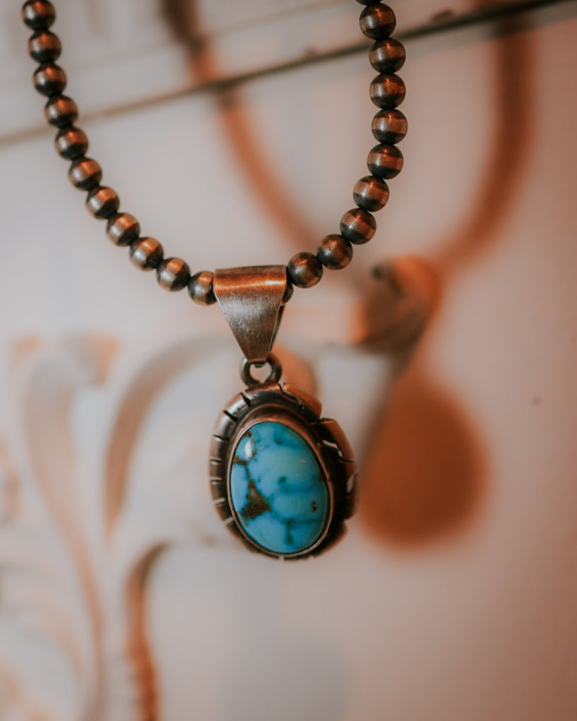 Turquoise pendant - Smokin' Blues Turquoise