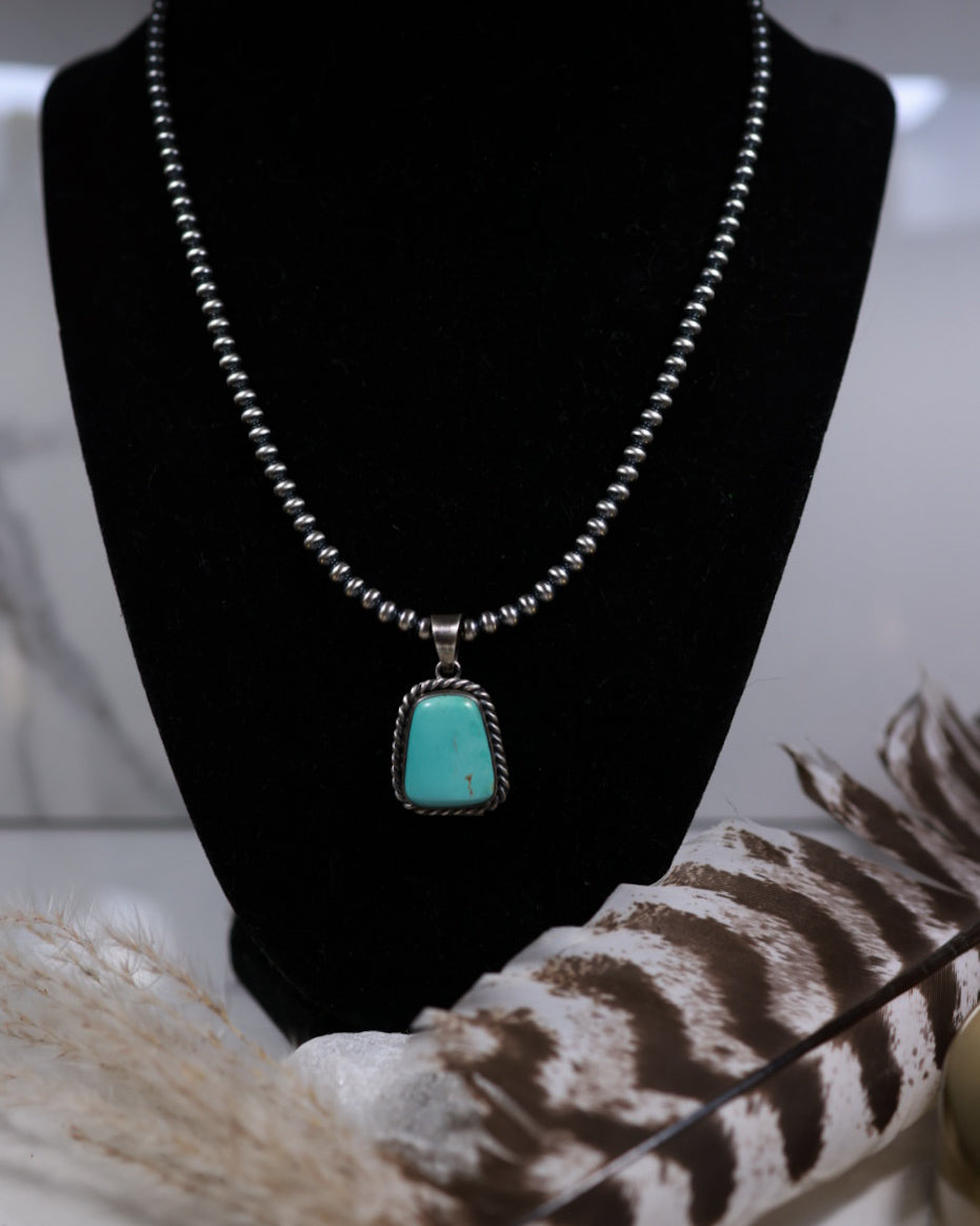 Turquoise Pendant - Smokin' Blues Turquoise
