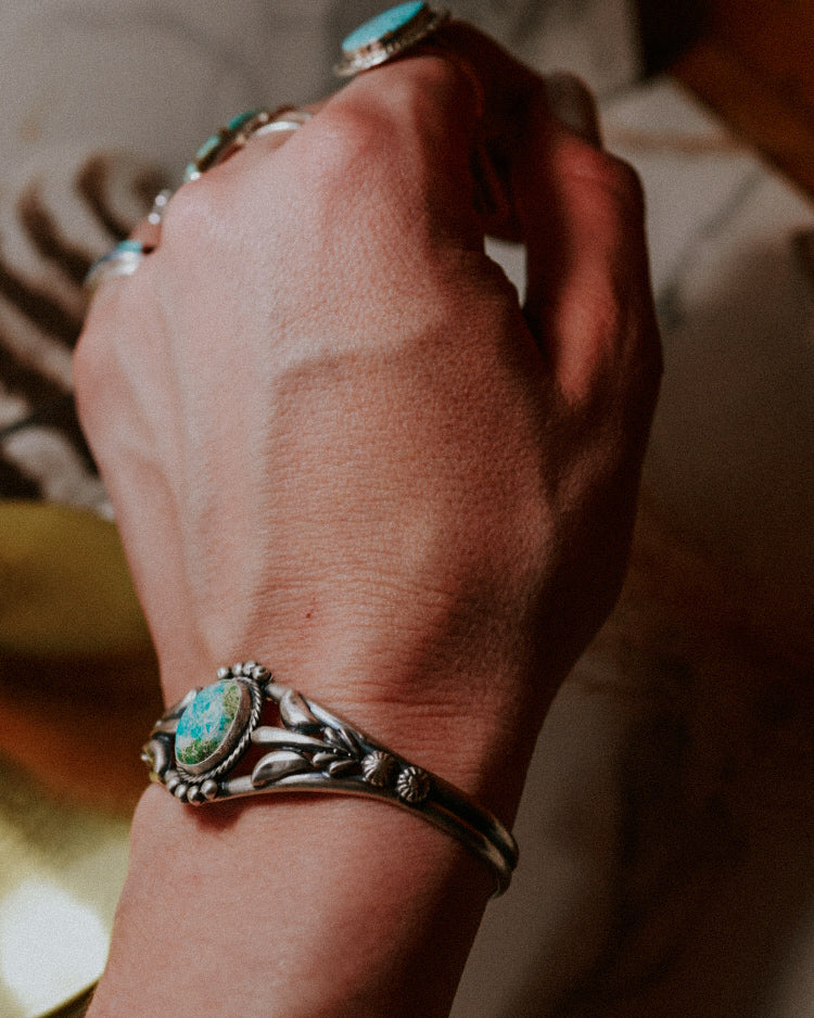Turquoise Cuff - Smokin' Blues Turquoise