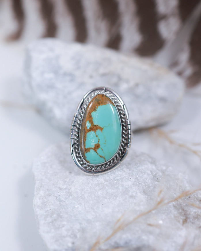 Turquoise Ring | Size 8 - Smokin' Blues Turquoise